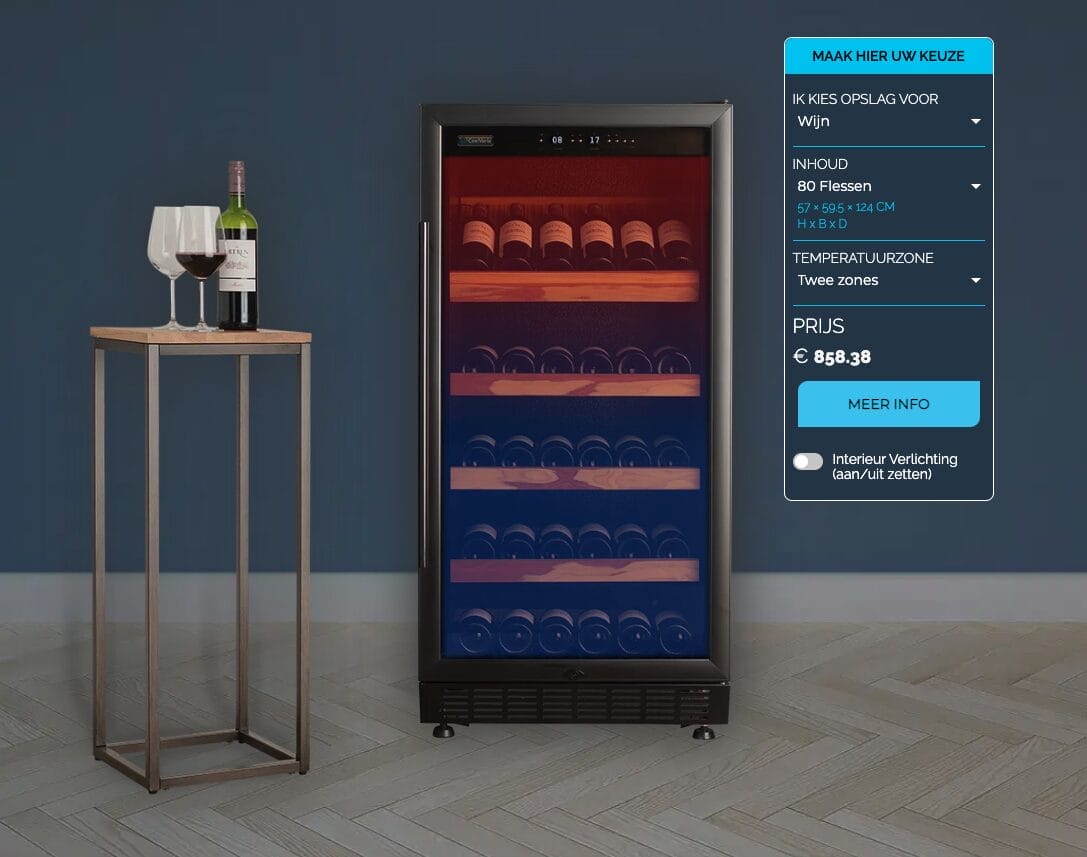 Koelkast wijn Configurator van CoolVaria